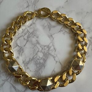 CC Skye Gold and Silver Geometric Necklace
